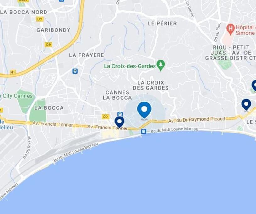 Residence De Luxe Sun Paradis, Studio Terrasse, Vue Mer Piscine Кан Екстериор снимка